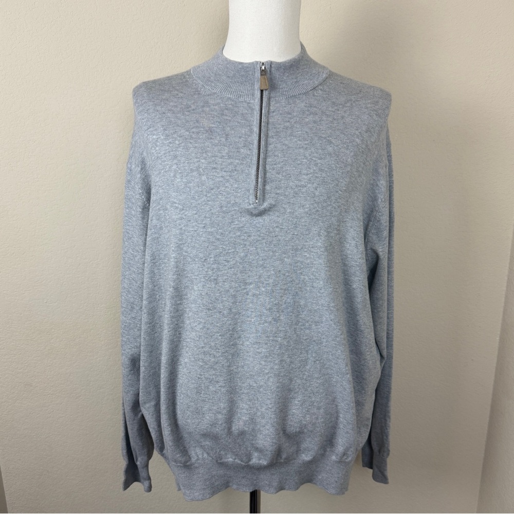 Peter Millar 1/4 zip men’s Pima cotton pull over | XXL | Grey